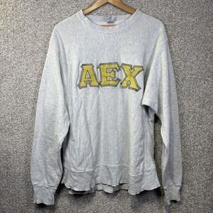 Vintage Soffe Sweatshirt Mens XL Gray‎ AEX Frat Greek Crewneck Fleece USA 90s